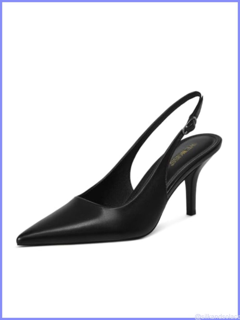 Women's Slingback Pumps Mid Heel Closed Toe Pointed Toe Heels